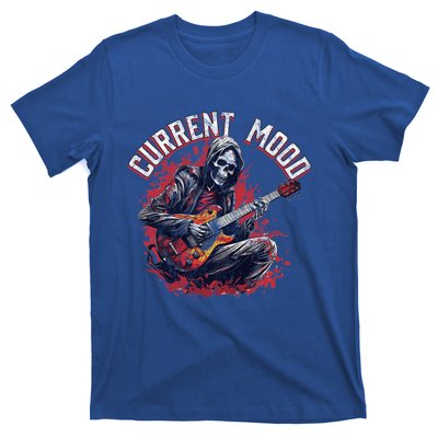 Vintage Guitar Player Rock And Roll Skeleton Current Mood Cool Gift T-Shirt