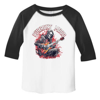 Vintage Guitar Player Rock And Roll Skeleton Current Mood Cool Gift Toddler Fine Jersey T-Shirt