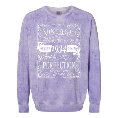 Vintage Genuine Quality 1934 Original Parts Mostly 90th Birthday Colorblast Crewneck Sweatshirt