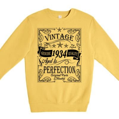 Vintage Genuine Quality 1934 Original Parts Mostly 90th Birthday Premium Crewneck Sweatshirt