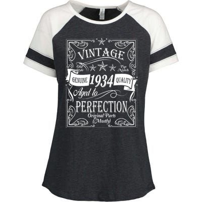 Vintage Genuine Quality 1934 Original Parts Mostly 90th Birthday Enza Ladies Jersey Colorblock Tee