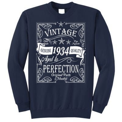 Vintage Genuine Quality 1934 Original Parts Mostly 90th Birthday Tall Sweatshirt