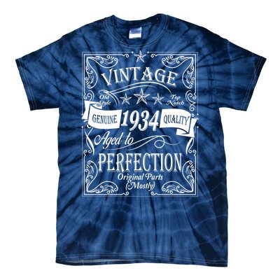 Vintage Genuine Quality 1934 Original Parts Mostly 90th Birthday Tie-Dye T-Shirt