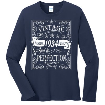 Vintage Genuine Quality 1934 Original Parts Mostly 90th Birthday Ladies Long Sleeve Shirt