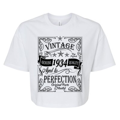 Vintage Genuine Quality 1934 Original Parts Mostly 90th Birthday Bella+Canvas Jersey Crop Tee