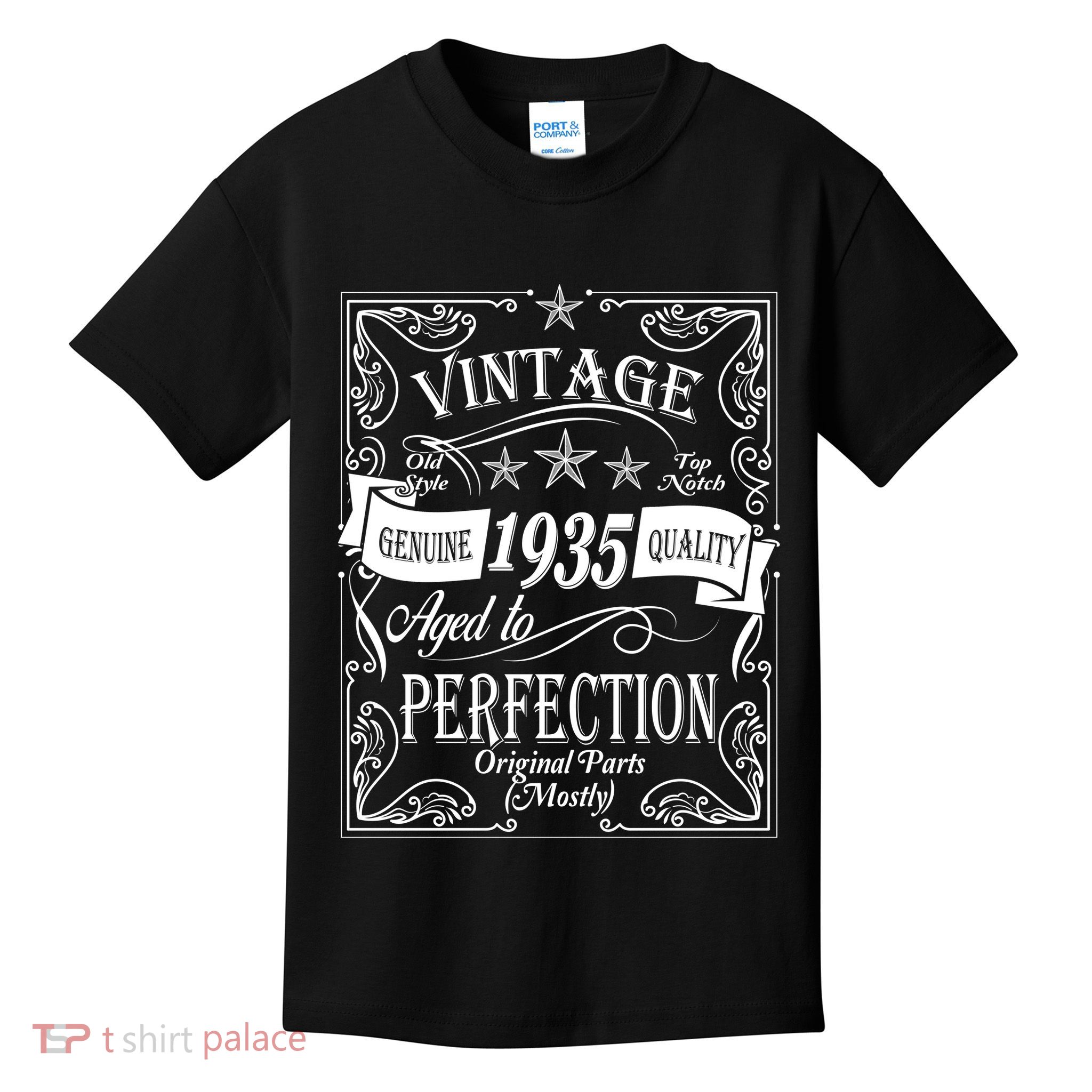 Vintage Genuine Quality 1935 Original Parts Mostly 90th Birthday Kids T-Shirt