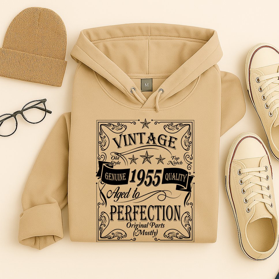 Vintage Genuine Quality 1955 Original Parts Mostly 70th Birthday Hoodie