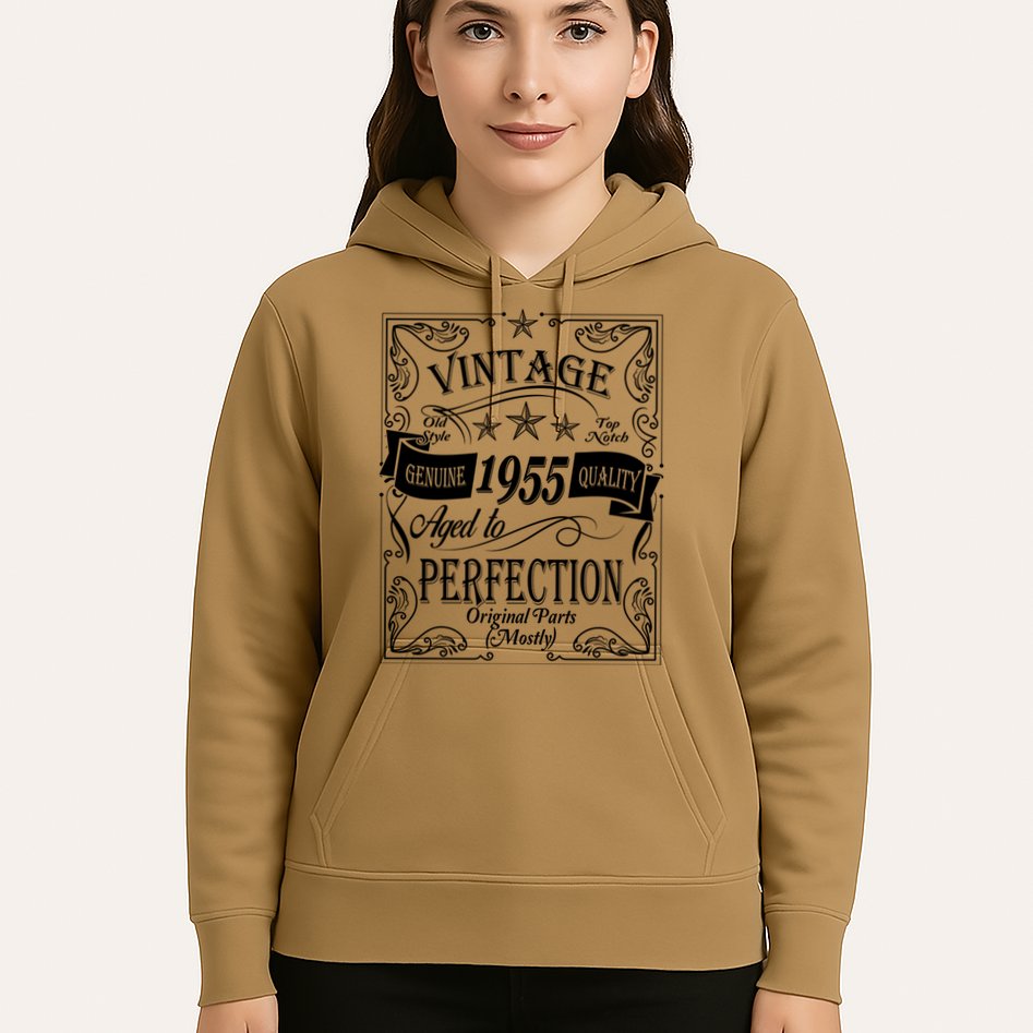 Vintage Genuine Quality 1955 Original Parts Mostly 70th Birthday Hoodie