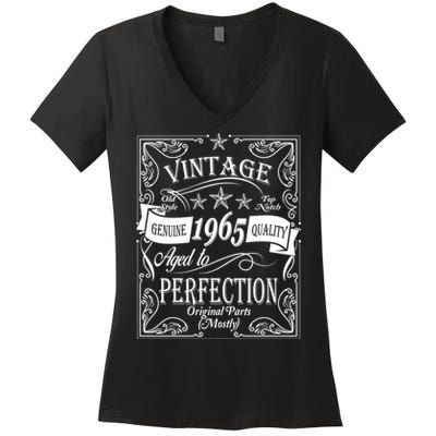 Vintage Genuine Quality 1965 Original Parts Mostly 60th Birthday Women's V-Neck T-Shirt
