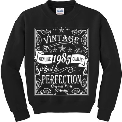 Vintage Genuine Quality 1985 Original Parts Mostly 40th Birthday Kids Sweatshirt