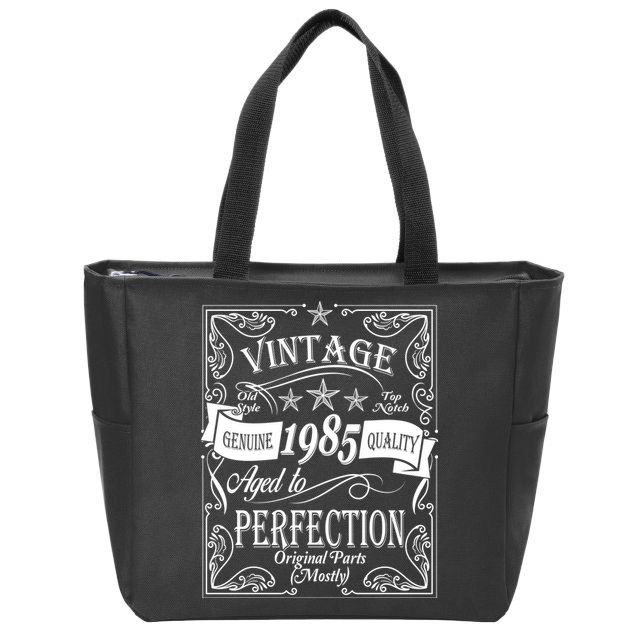 Vintage Genuine Quality 1985 Original Parts Mostly 40th Birthday Zip Tote Bag