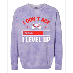 Video Gaming Quote Gamers DonT Age They Level Up Cool Gift Colorblast Crewneck Sweatshirt