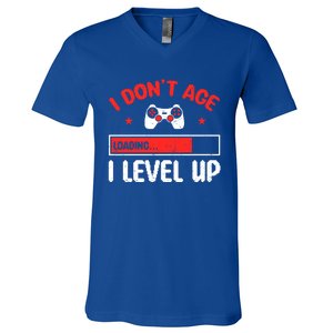 Video Gaming Quote Gamers DonT Age They Level Up Cool Gift V-Neck T-Shirt