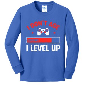 Video Gaming Quote Gamers DonT Age They Level Up Cool Gift Kids Long Sleeve Shirt