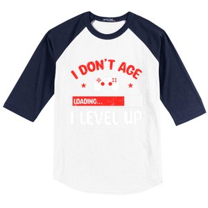 Video Gaming Quote Gamers DonT Age They Level Up Cool Gift Baseball Sleeve Shirt