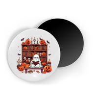 Vintage Ghost Reading Books Teacher Librarian Halloween Magnet