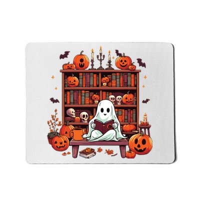 Vintage Ghost Reading Books Teacher Librarian Halloween Mousepad