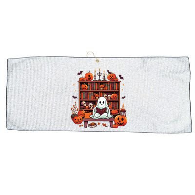 Vintage Ghost Reading Books Teacher Librarian Halloween Large Microfiber Waffle Golf Towel