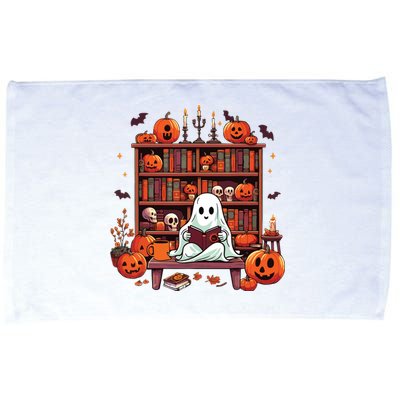 Vintage Ghost Reading Books Teacher Librarian Halloween Microfiber Hand Towel