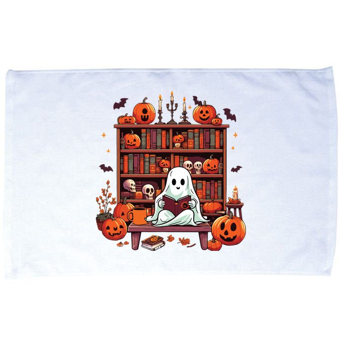 Vintage Ghost Reading Books Teacher Librarian Halloween Microfiber Hand Towel