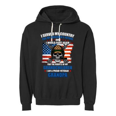 Veteran Grandpa Rights For My Grandchildren Garment-Dyed Fleece Hoodie