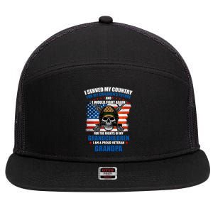 Veteran Grandpa Rights For My Grandchildren 7 Panel Mesh Trucker Snapback Hat