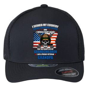 Veteran Grandpa Rights For My Grandchildren Flexfit Unipanel Trucker Cap