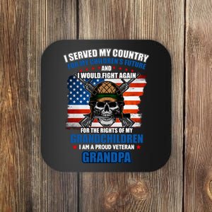 Veteran Grandpa Rights For My Grandchildren Coaster