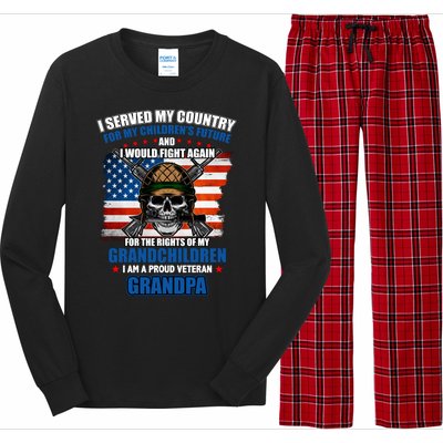 Veteran Grandpa Rights For My Grandchildren Long Sleeve Pajama Set