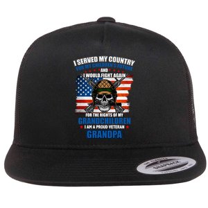 Veteran Grandpa Rights For My Grandchildren Flat Bill Trucker Hat