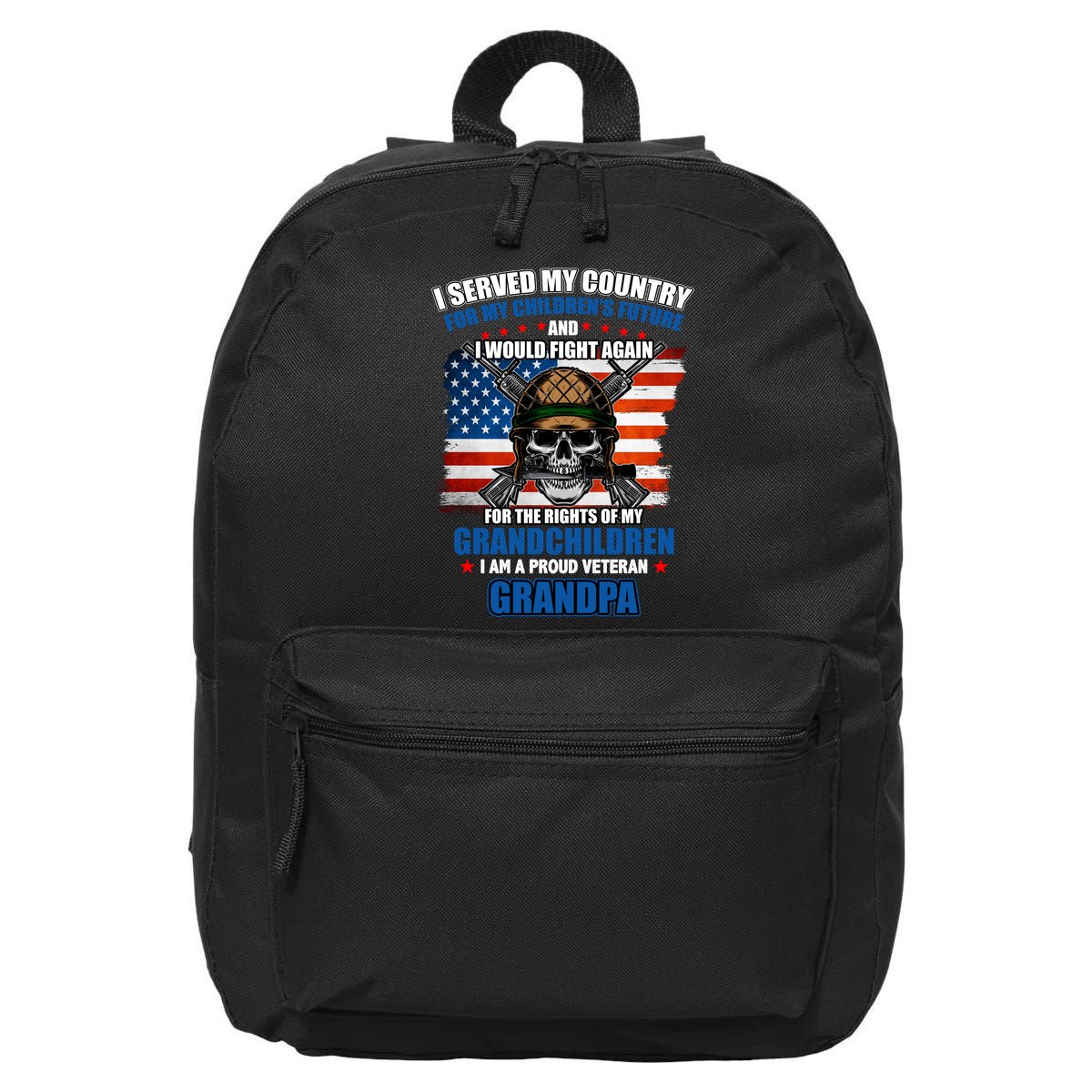 Veteran Grandpa Rights For My Grandchildren 16 in Basic Backpack