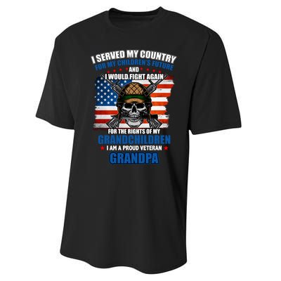 Veteran Grandpa Rights For My Grandchildren Performance Sprint T-Shirt