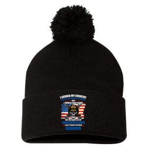 Veteran Grandpa Rights For My Grandchildren Pom Pom 12in Knit Beanie