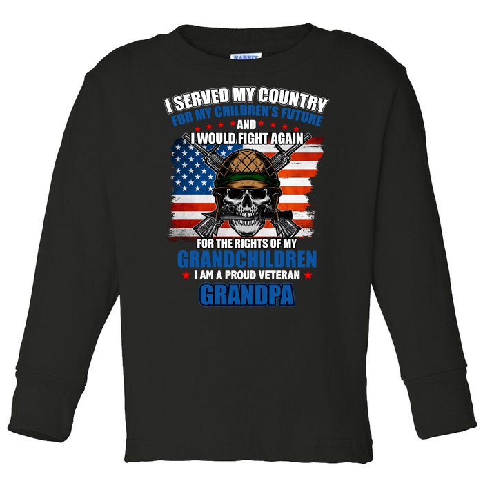 Veteran Grandpa Rights For My Grandchildren Toddler Long Sleeve Shirt