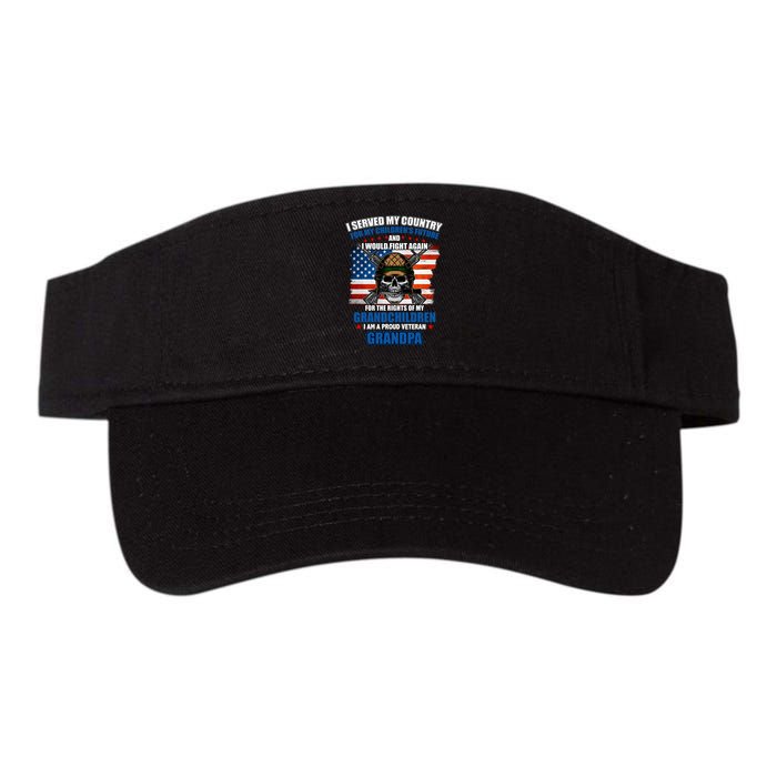 Veteran Grandpa Rights For My Grandchildren Valucap Bio-Washed Visor