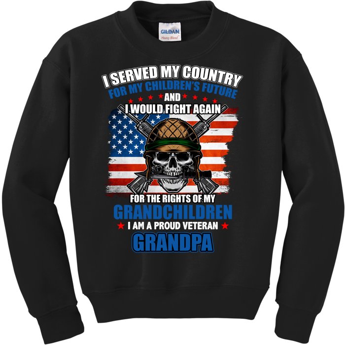 Veteran Grandpa Rights For My Grandchildren Kids Sweatshirt