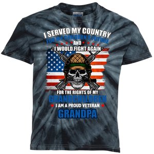 Veteran Grandpa Rights For My Grandchildren Kids Tie-Dye T-Shirt