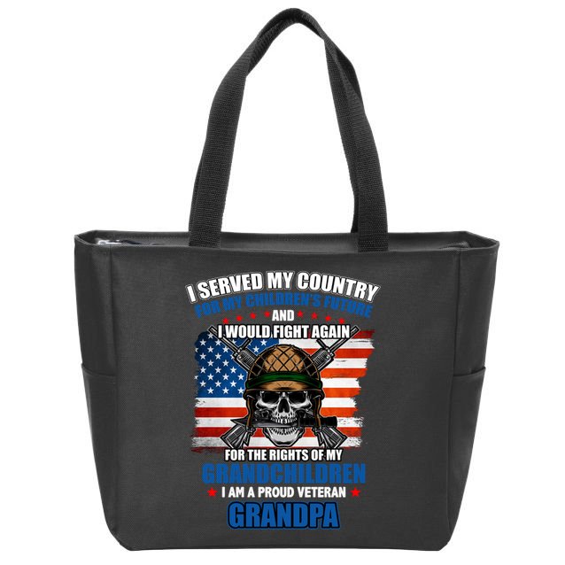 Veteran Grandpa Rights For My Grandchildren Zip Tote Bag