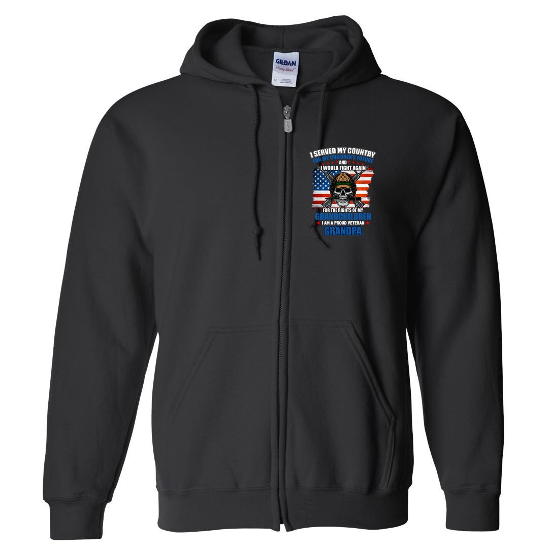 Veteran Grandpa Rights For My Grandchildren Full Zip Hoodie