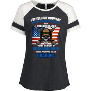 Veteran Grandpa Rights For My Grandchildren Enza Ladies Jersey Colorblock Tee