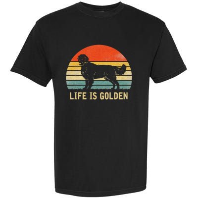 Vintage Golden Retriever Dog Life Is Golden Garment-Dyed Heavyweight T-Shirt