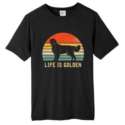 Vintage Golden Retriever Dog Life Is Golden Tall Fusion ChromaSoft Performance T-Shirt