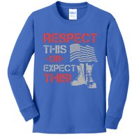 Veteran Gift Respect Patriotic Gift Gift Kids Long Sleeve Shirt