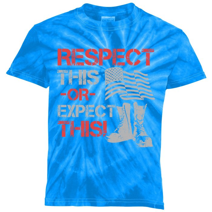 Veteran Gift Respect Patriotic Gift Gift Kids Tie-Dye T-Shirt