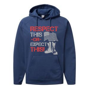 Veteran Gift Respect Patriotic Gift Gift Performance Fleece Hoodie