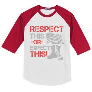 Veteran Gift Respect Patriotic Gift Gift Kids Colorblock Raglan Jersey