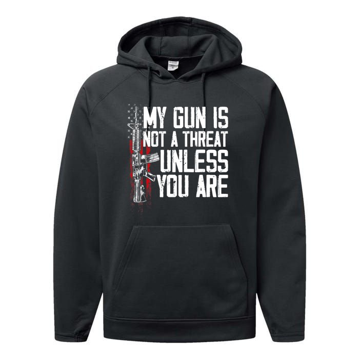 Vintage Gun Rights My Gun Is Not A Threat Performance Fleece Hoodie