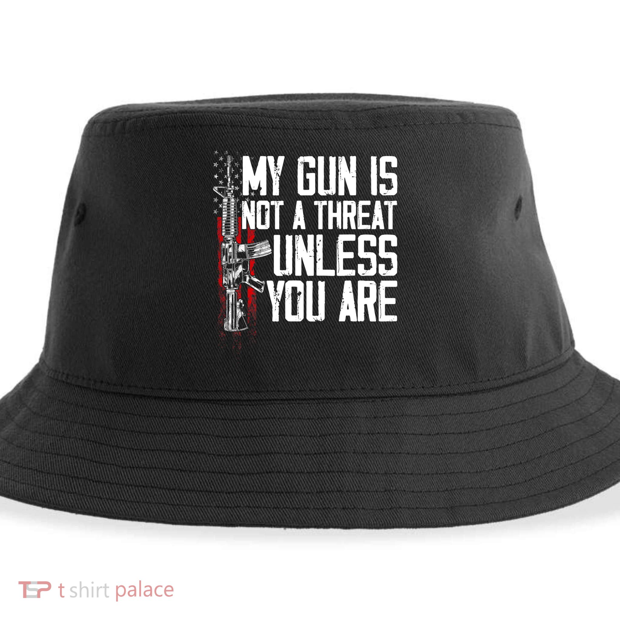 Vintage Gun Rights My Gun Is Not A Threat Sustainable Bucket Hat