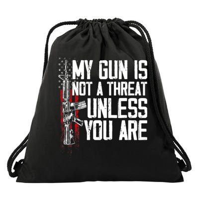 Vintage Gun Rights My Gun Is Not A Threat Drawstring Bag