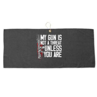 Vintage Gun Rights My Gun Is Not A Threat Large Microfiber Waffle Golf Towel